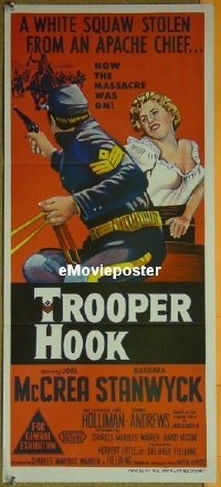 #915 TROOPER HOOK daybill 57 McCrea, Stanwyck 