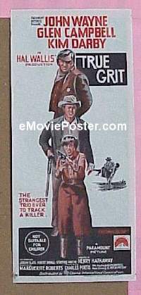 #917 TRUE GRIT Aust daybill R70s John Wayne as Rooster Cogburn, Kim Darby, Glen Campbell