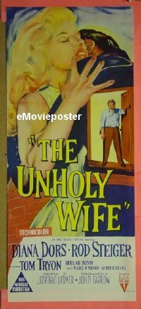 #920 UNHOLY WIFE daybill '57 bad girl Dors! 