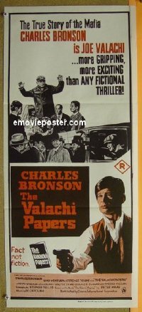 #8805 VALACHI PAPERS Aust daybill '72 Bronson 