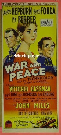 #8817 WAR & PEACE Aust db '56 Audrey Hepburn 