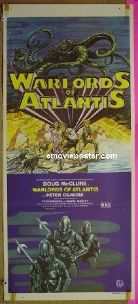 K944 WARLORDS OF ATLANTIS Australian daybill movie poster '78 McClure
