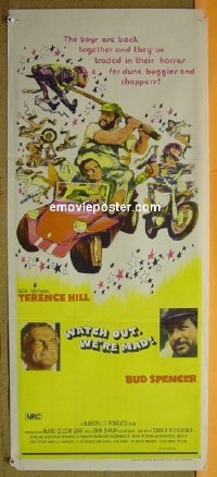 p832 WATCH OUT WE'RE MAD Australian daybill movie poster '74 Terence Hill