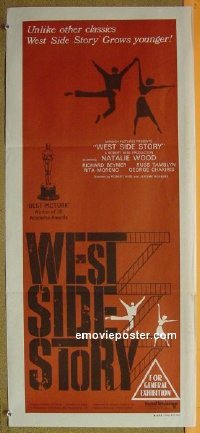 #8822 WEST SIDE STORY Aust daybill '62 Academy Award winning classic musical, wonderful art!