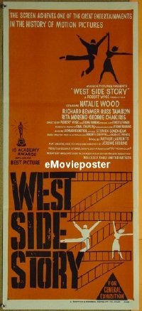 #940 WEST SIDE STORY Aust daybill '62 Academy Award winning classic musical, wonderful art!