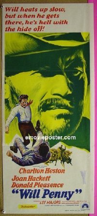 K956 WILL PENNY Australian daybill movie poster '68 Charlton Heston
