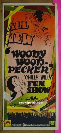 #2038 WOODY WOODPECKER CHILLY WILLY FUN SHOW Aust daybill '70s