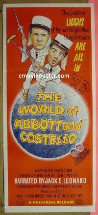 #7992 WORLD OF ABBOTT & COSTELLO Australian daybill movie poster '65