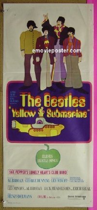 K965 YELLOW SUBMARINE Australian daybill movie poster '68 The Beatles!