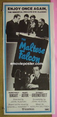 #1697 MALTESE FALCON Aust daybill R80s Humphrey Bogart, Peter Lorre, directed by John Huston!