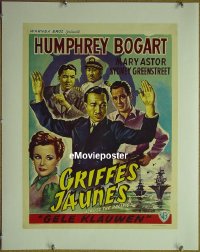 y125 ACROSS THE PACIFIC linen Belgian movie poster R50s Humphrey Bogart