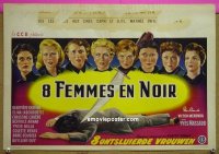 #8017 8 WOMEN IN BLACK Belgian '60 film noir 