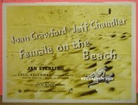C065 FEMALE ON THE BEACH British quad movie poster '55 Joan Crawford