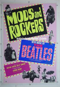 #2808 MODS & ROCKERS linen English one-sheet 64 Beatles