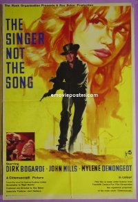 #079 SINGER NOT THE SONG Italian 1sh '61 art of Dirk Bogarde, John Mills & Demongeot by Nistri!