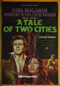 #032 TALE OF 2 CITIES English 1sh '56 Bogarde 