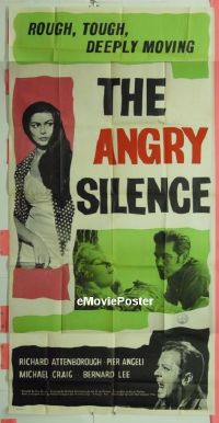 #5095 ANGRY SILENCE English three-sheet movie poster '61 Pier Angeli