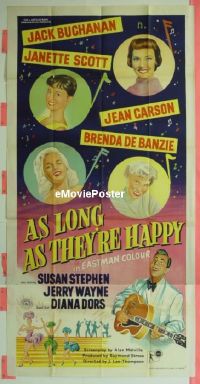 C016 AS LONG AS THEY'RE HAPPY English three-sheet movie poster '55 Buchanan