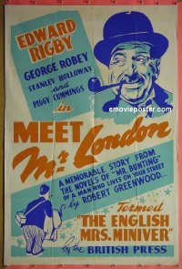 #1838 MEET MR LONDON Canadian 1sh '42 Rigby 