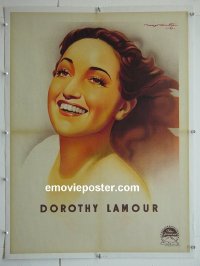 #2716 DOROTHY LAMOUR linen French '40s Soubie art!