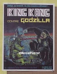 #025 KING KONG VS GODZILLA French 1p '76 wild completely different monster art by Turlan!