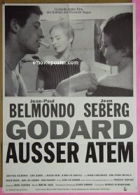 #8189 BREATHLESS German R80 Jean-Luc Godard, Jean Seberg, Jean-Paul Belmondo