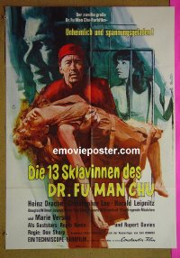f066 BRIDES OF FU MANCHU German movie poster'66 Christopher Lee