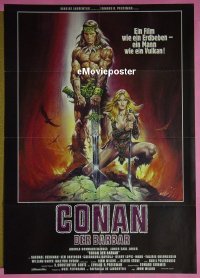 #6284 CONAN THE BARBARIAN German movie poster '82 Arnold!