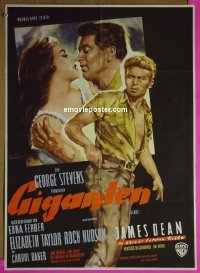 #6295 GIANT German movie poster R50s James Dean, Liz Taylor