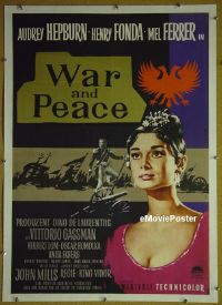 #007 WAR & PEACE linen German '56 A. Hepburn 