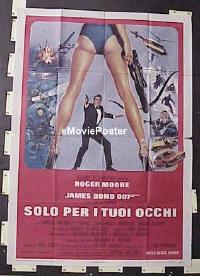 t386 FOR YOUR EYES ONLY Italian one-panel movie poster '81 Moore as Bond