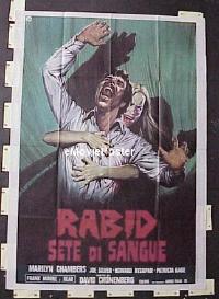 #160 RABID Italian 1p '77 Chambers,Cronenberg 