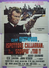 d318 DIRTY HARRY Italian two-panel movie poster R70s Clint Eastwood classic!