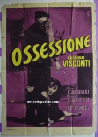 #1166 OSSESSIONE Italian 2p R50s Luchino Visconti classic, close up of Clara Calamai & Girotti!