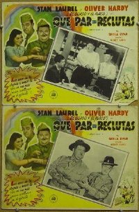 #060 GREAT GUNS 2 Mexican LCs R50s great images of Laurel & Hardy in uniform!
