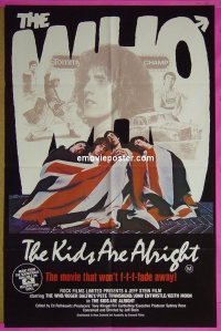 #7909 KIDS ARE ALRIGHT Aust 1sh '79 Jeff Stein, Roger Daltrey, Peter Townshend, The Who, best!