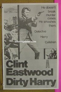 #1013 DIRTY HARRY New Zealand '71 Clint Eastwood