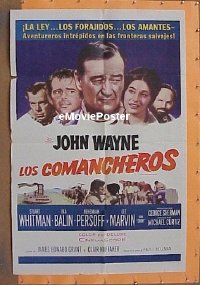 #154 COMANCHEROS Spanish 1sh '61 John Wayne 