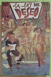 c264 LAW OF DESIRE Spanish movie poster '87 Pedro Almodovar, Banderas