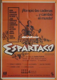 #8310 SPARTACUS Spanish 1sh '61 Kubrick