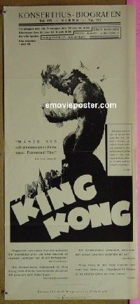 #8149 KING KONG Swedish 12x28  '33 Fay Wray