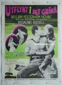 y231 PICNIC linen Swedish movie poster '56 William Holden, Kim Novak