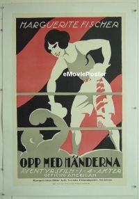 #062 PUT UP YOUR HANDS linen Swedish 23x35 '19 boxing