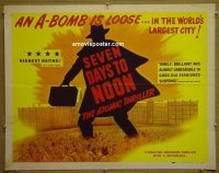 #3018 7 DAYS TO NOON 1/2sh '51 Atom Bomb! 
