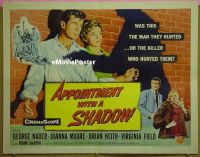 z048 APPOINTMENT WITH A SHADOW half-sheet movie poster '58 George Nader