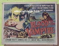 z096 BLOOD OF THE VAMPIRE half-sheet movie poster '58 Donald Wolfit