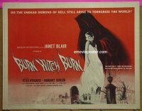 z115 BURN WITCH BURN half-sheet movie poster '62 undead demons of Hell!