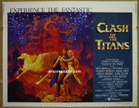 z146 CLASH OF THE TITANS half-sheet movie poster '81 Ray Harryhausen