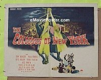 z154 COLOSSUS OF NEW YORK half-sheet movie poster '58 Mala Powers