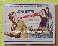 z157 COMANCHEROS half-sheet movie poster '61 John Wayne, Lee Marvin